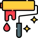 Ikonica valjka za bojanje koja označava profesionalno i uredno bojanje zidova i stropova