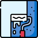 Ikonica zida i valjka koja prikazuje zaštitu od vlage i trošenja kvalitetnom bojom